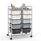 GiantexUK 10 Drawers Storage Cart, Mobile Rolling Storage Trolley with 4 Lockable Wheels & Handles