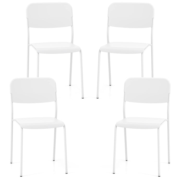 Dining Chairs Set of 4, Stackable Kitchen Chairs with Tilted Backrest