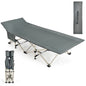 GiantexUK Folding Camping Cot, Extra Wide Sturdy Camp Bed with Carry Bag and Side Storage Pocket