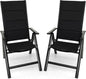 GiantexUK Patio Folding Chair Set of 1/2, Outdoor Dining Chairs with Soft Padded Seat (With Sponge Padded)