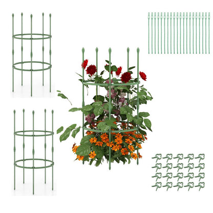 GiantexUK 2/3 Pack Garden Plant Supports, Adjustable Tomato Cage Stake Support Trellis