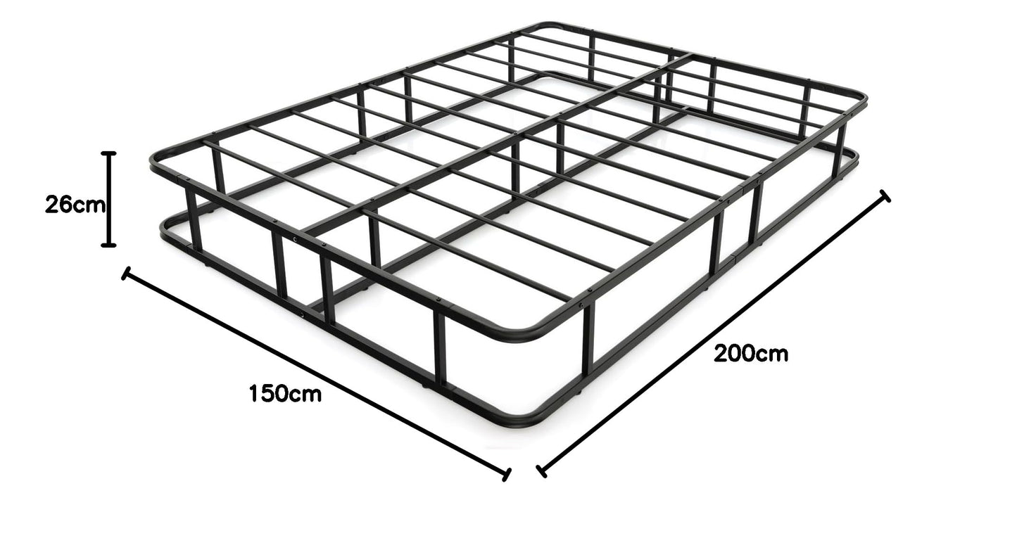 26cm Metal Platform Bed Frame, 5FT King Size Slat Support Mattress Foundation with Under-bed Storage