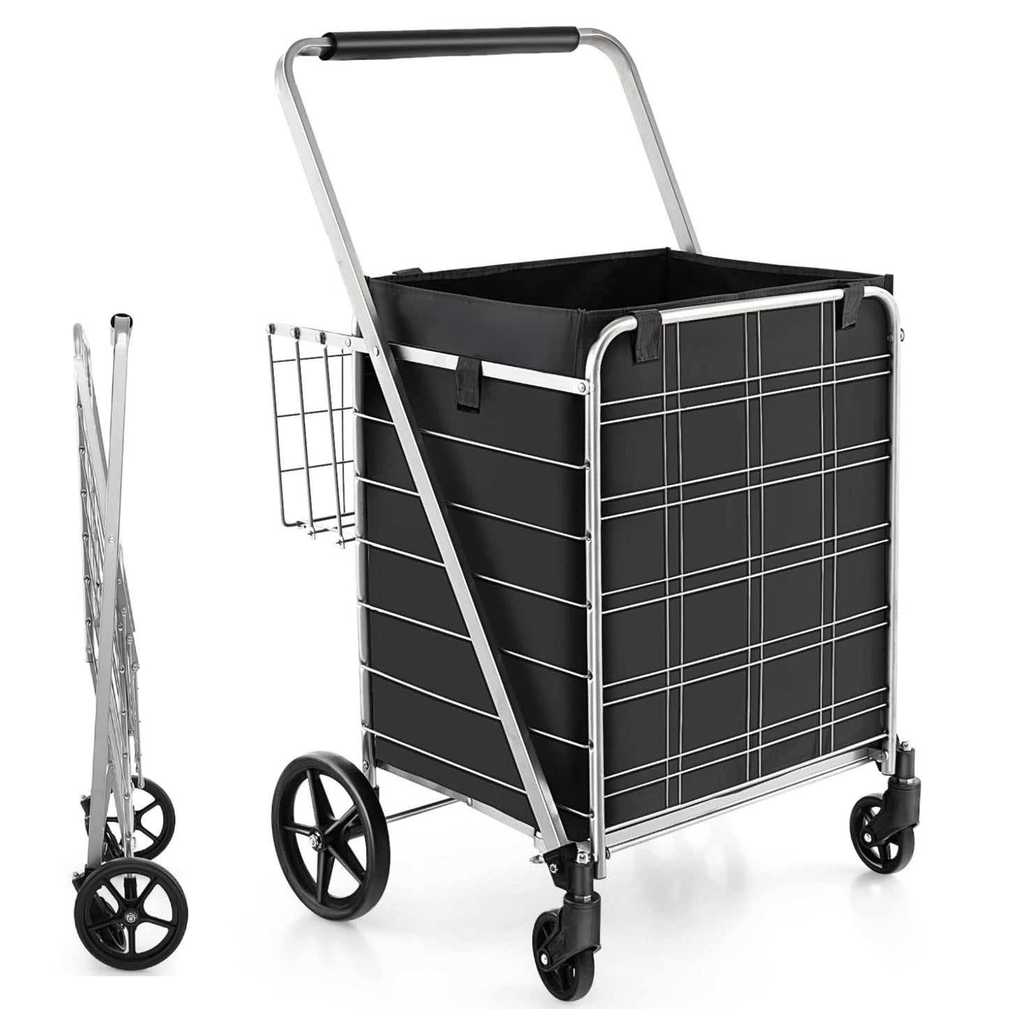 GiantexUK Folding Shopping Trolley on Wheels