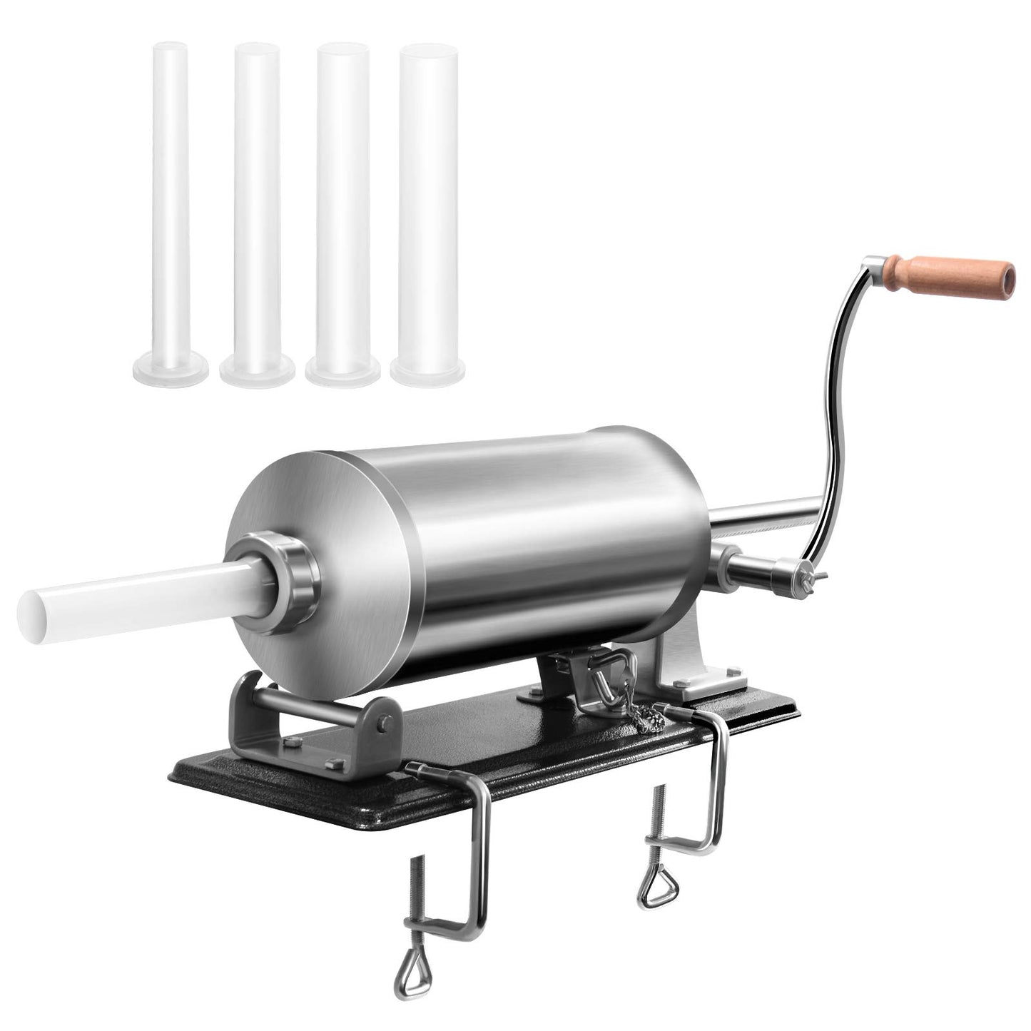 GiantexUK 3L/4.8L Sausage Stuffer, Stainless Steel Sausage Maker with 3/4 Filling Tubes