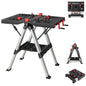 GiantexUK Folding Workbench, Height Adjustable Flip-Top Work Bench Tool Stand with Functional Clamping System