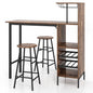 GiantexUK 3PCS Bar Table Set, Industrial Counter Height Dining Table and 2 Stools with Open Shelves