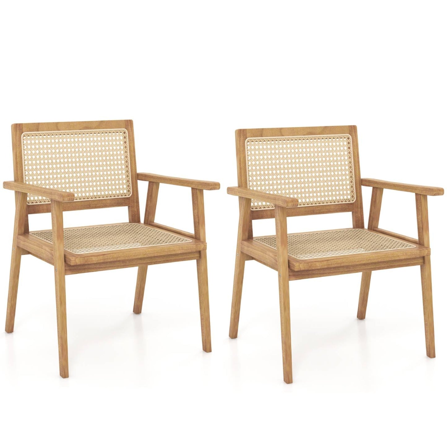 GiantexUK Chairs with Rattan Patio Backyard Balcony