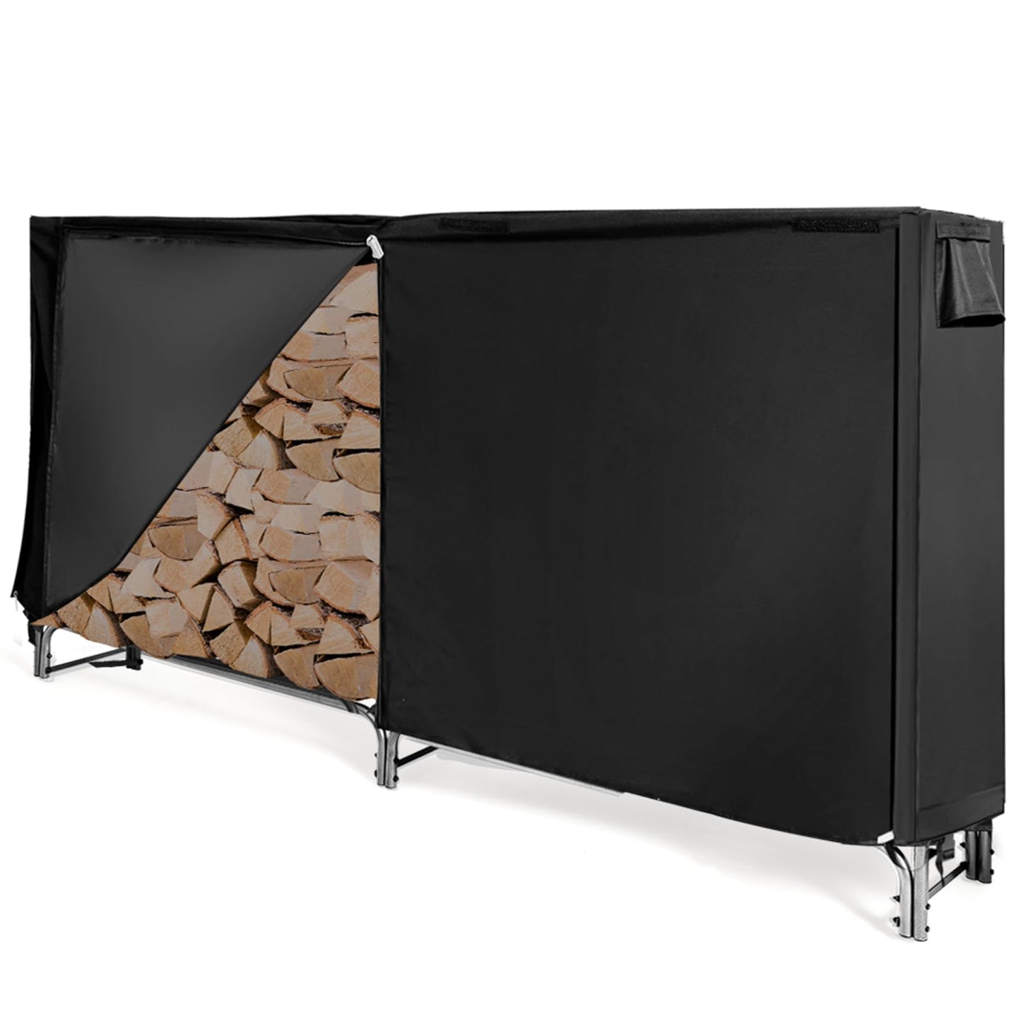 GiantexUK 4FT/5FT/6FT/8FT Firewood Rack with Waterproof Cover