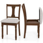 GiantexUK Dining Chairs Set of 2, Linen Fabric Upholstered Kitchen Chairs with Back