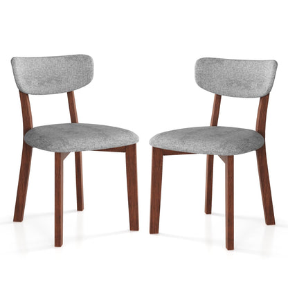 GiantexUK Dining Chairs Set of 2/4, Upholstered Linen Fabric Kitchen Chairs with Backrest