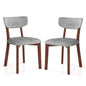 GiantexUK Dining Chairs Set of 2/4, Upholstered Linen Fabric Kitchen Chairs with Backrest