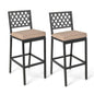 GiantexUK Bar Stools Set of 2, Upholstered Barstools with Removable Cushion