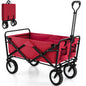 GiantexUK Folding Trolley Cart, Garden Wagon Trailer with Adjustable Handle