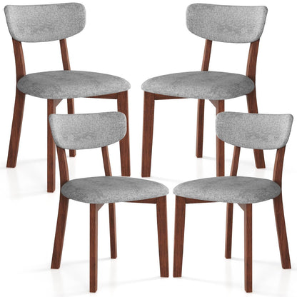 GiantexUK Dining Chairs Set of 2/4, Upholstered Linen Fabric Kitchen Chairs with Backrest