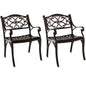 GiantexUK Outdoor Patio Chairs Set of 2, Cast Aluminum Garden Chairs with Backrest