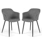 GiantexUK Dining Chairs Set of 2, Upholstered Kitchen Chairs with Backrest, Metal Legs & Non-Slip Foot Pads