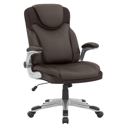 350LBS Executive Office Chair, Height Adjustable PU Leather Computer Desk Chair with Rocking Backrest and Arms, 72 x 72 x 118 cm