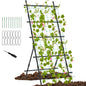 GiantexUK Garden Cucumber Trellis, 30x74Inch A-Frame Plant Support Stand with Netting, Clips & Ties