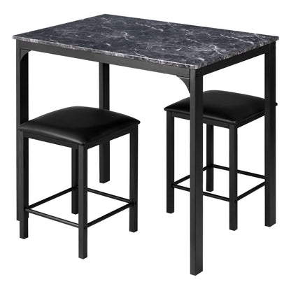 GiantexUK Dining Table Set, Kitchen Counter Table Bar Table and Stools Set with PU Leather Pad