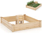 GiantexUK 300L Raised Garden Bed, Wooden Garden Planter Box with Compost Bin & Open Bottom, 124 x 124 x 26cm