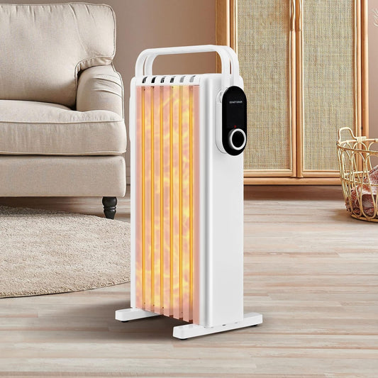 GiantexUK 7 Fins Oil Filled Radiator, Portable Electric Heater with Overheat Protection