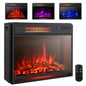 GiantexUK 25" Electric Fireplace, Freestand Fire Heater with LED Flame Color, 4 Brightness, Remote Control