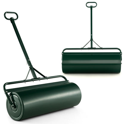 GiantexUK 63L Garden Lawn Roller, Water/Sand Filled Lawn leveller with Scraper Drum & Removable Drain Plug (T-Handle)