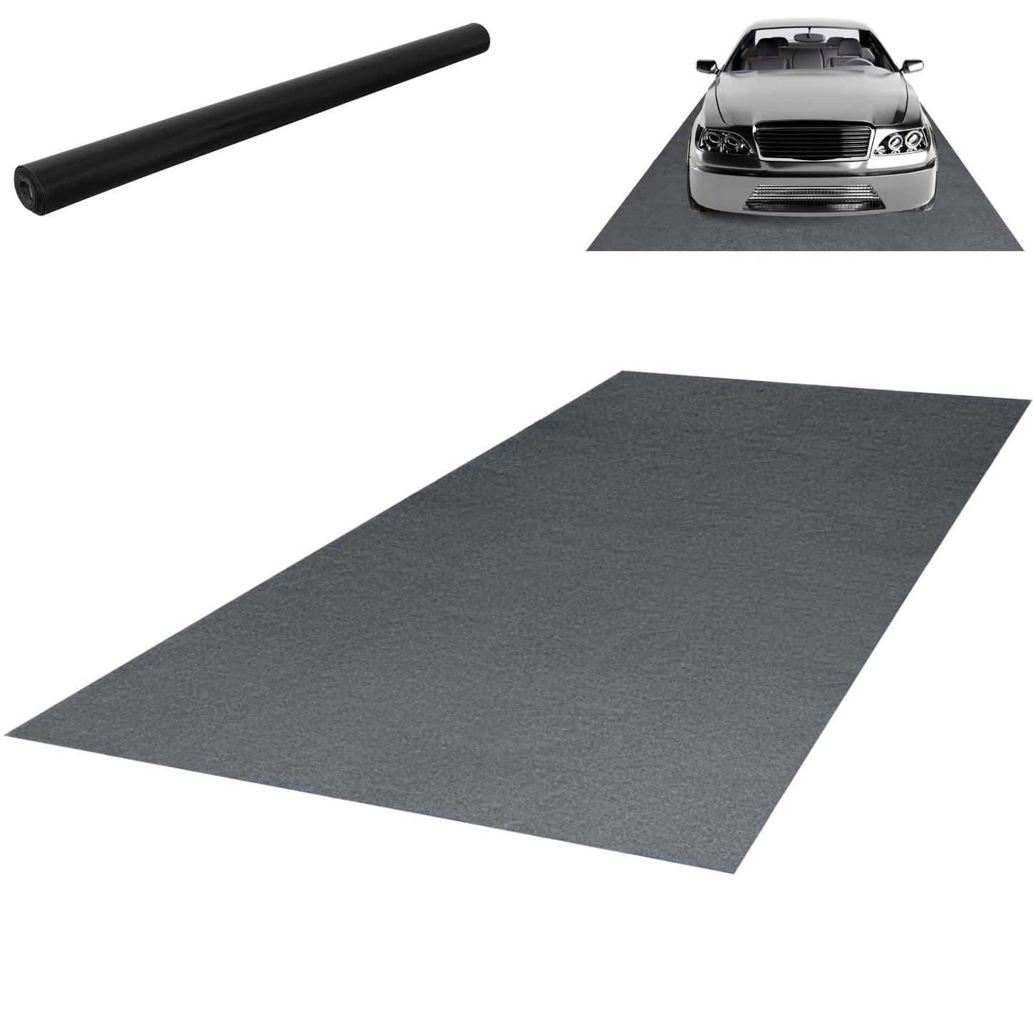 GiantexUK 5x2.2M Garage Flooring Mat, Non-Slip Waterproof Oil Spill Containment Garage Mats with Double-sided Tape