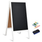 GiantexUK A Frame Magnetic Chalkboard, 98x50cm Double Sided Blackboard with Eraser & Colored Chalks