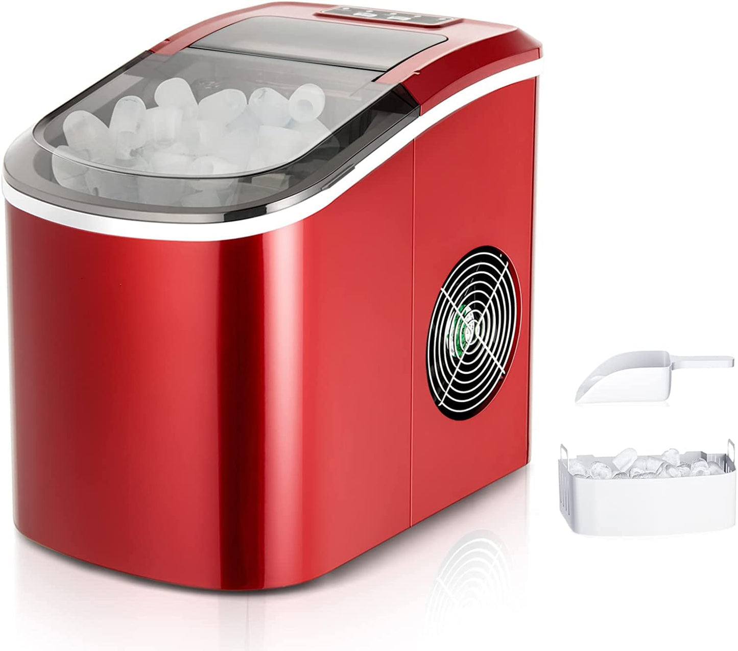 GiantexUK Electric Ice Maker, 12KG/24H Ice Cube Making Machine Ice Scoop and Basket