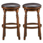 GiantexUK Bar Stools Set of 2, Swivel Upholstered PU Leather Barstools with Footrest