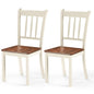 GiantexUK Dining Chairs Set of 2, Rubber Wood Kitchen Chairs with High Backrest