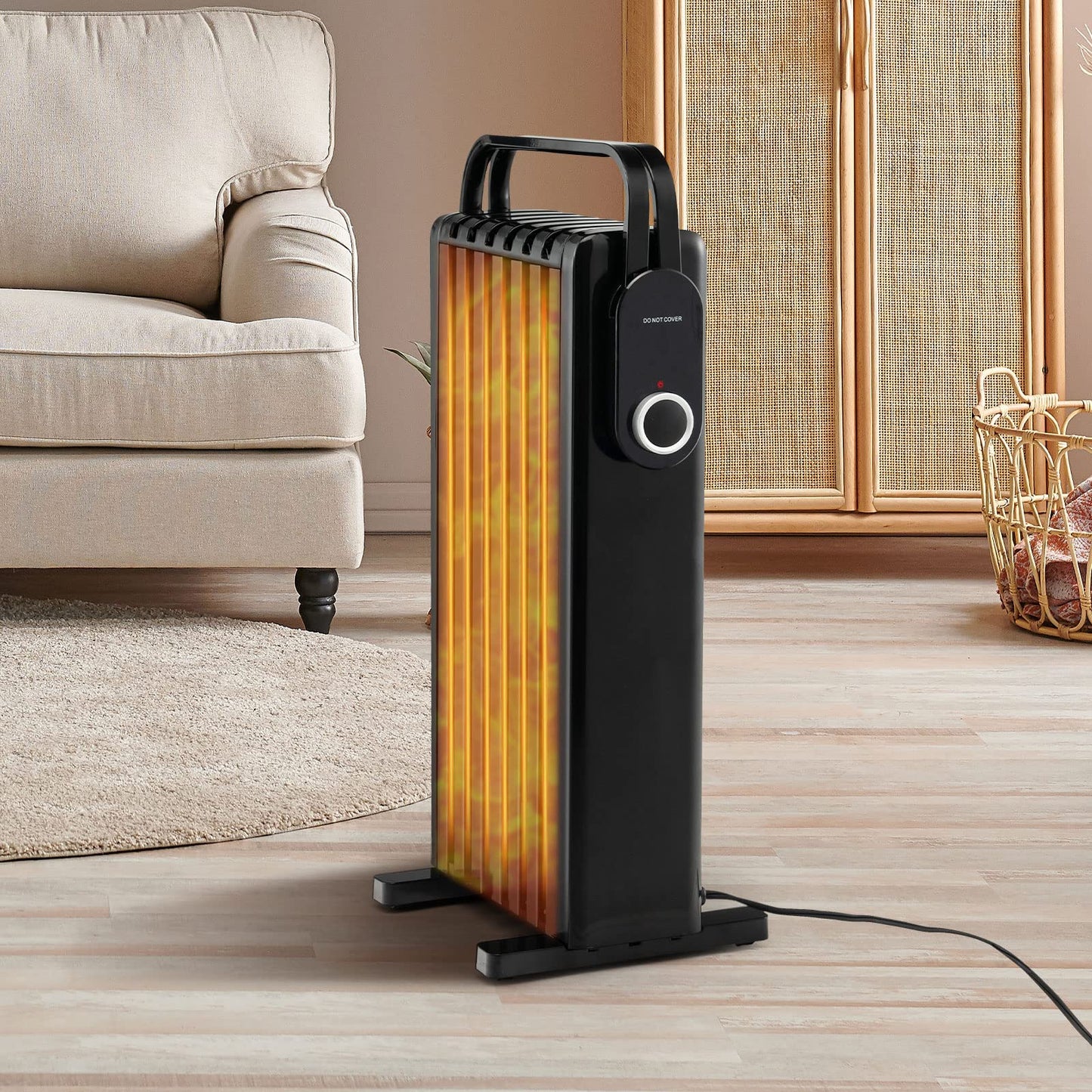 GiantexUK 7 Fins Oil Filled Radiator, Portable Electric Heater with Overheat Protection