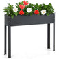 GiantexUK Raised Garden Bed, Metal Elevated Planter Box with Drainage Hole & Rolled Edges