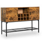 GiantexUK Industrial Kitchen Sideboard, Storage Cupboard with Wine Rack