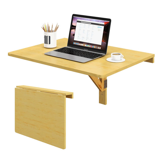 Wall-mounted Drop-leaf Table, Folding Floating Laptop Desk, 80x60CM, Capacity 20KG