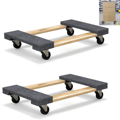 GiantexUK 2 Pack Furniture Dollies, 900KG Heavy Duty Hand Dolly Mover Trolley with Wheels