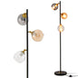 GiantexUK Industrial Floor Lamp, 3-Lights Standing Lamp with Glass Globe Lampshades