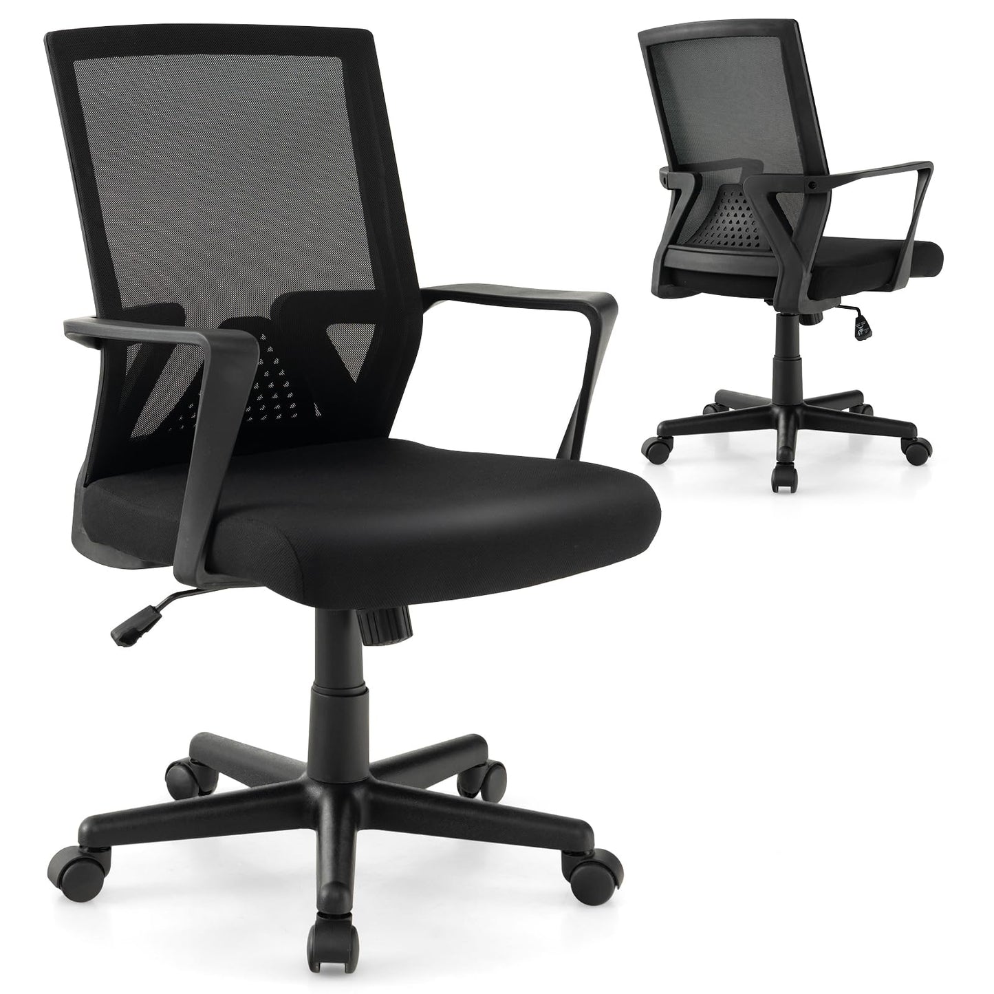 Ergonomic Office Chair, Height Adjustable Swivel Computer Desk Chair with Armrests