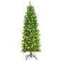 GiantexUK 5FT/6FT Pre Lit Premium Christmas Tree, Green Xmas Tree with 150/250 LED Lights