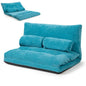 Double Folding Sofa Bed, 6-Position Adjustable Lounger Sleeper Seat Chair with 2 Pillows,