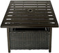 GiantexUK Rattan Outdoor Furniture Side Table, Patio Wicker Umbrella Side Table with Umbrella Hole