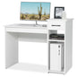 Computer Desk, Modern Writing Desk Compact Study Desk with Drawer & Storage Shelves