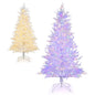 6FT Pre-lit Christmas Tree, Hinged Artificial Xmas Tree with 383 Snow Flocked Branch Tips