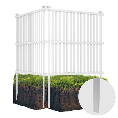 2 Panels Outdoor Privacy Screen, 113 x 114cm Decorative Fence Trash Can Enclosure with 4 Ground Stakes