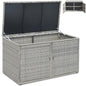 GiantexUK 330L Garden Storage Box, Weatherproof Rattan Deck Box with 2 Shelves