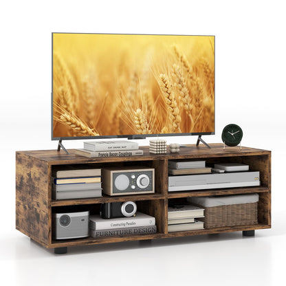 TV Stand for TVs up to 40", Wooden TV Cabinet Media Entertainment Center, 4 Cubes