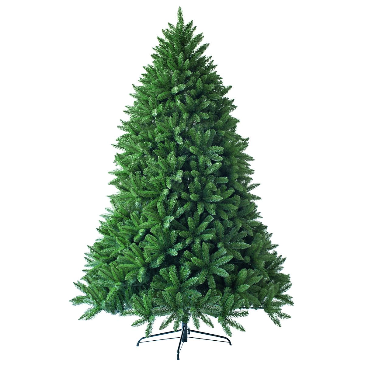 6FT Artificial Christmas Tree, Hinged Green Xmas Trees with Foldable Metal Stand, Unlit Xmas Decorative Tree for Holiday Festival