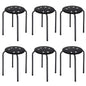 GiantexUK 6PCS Stacking Stools, Set of 6 Plastic Round Bar Stools with Metal Frame & Anti-Slip Foot Mats