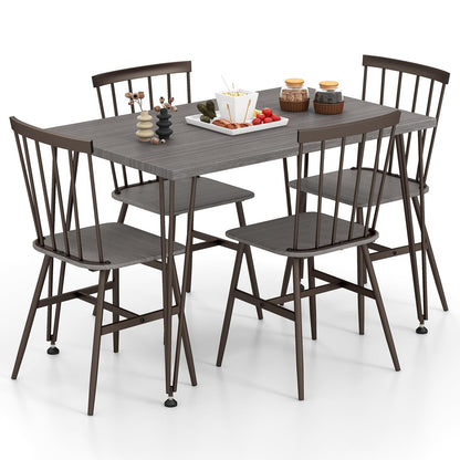 GiantexUK 5 PCS Dining Table Set, Wooden Kitchen Table and 4 Chairs